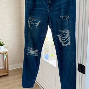 American Eagle Outfitters Ripped Dark Blue Skinny Jeans